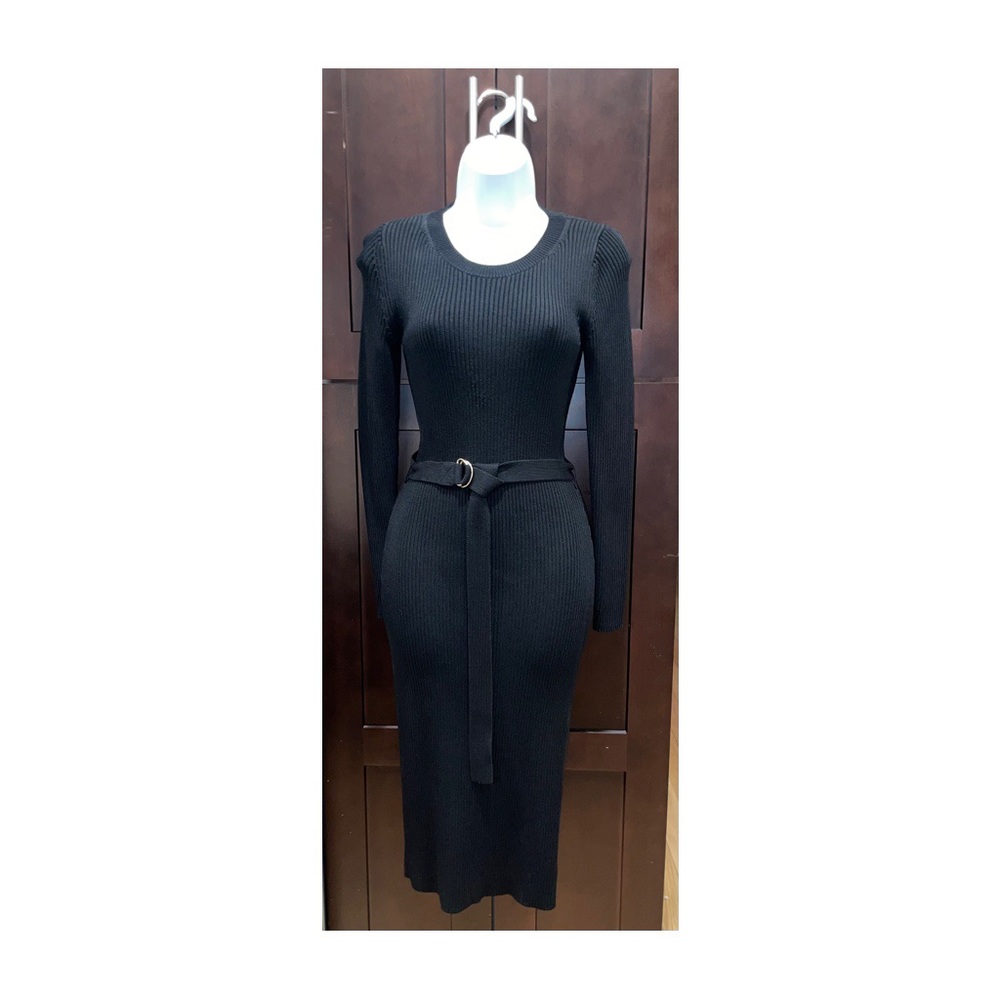 Michael Kors Long Sleeve Belted Dress